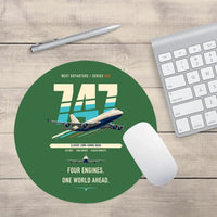 Thumbnail for Boeing 747-400 design on green round mouse pad