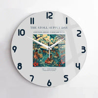 Thumbnail for VINTAGE G4189 - The Atoll Supply Day - Designed Wall Clocks design on lightgray no-frame