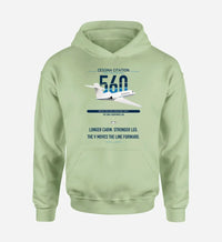 Thumbnail for Cessna Citation 560 - Citation V design on light green double-side hoodie, single-side print