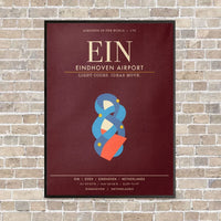 Thumbnail for Eindhoven Airport EIN - Canvas Framed - Dark Red