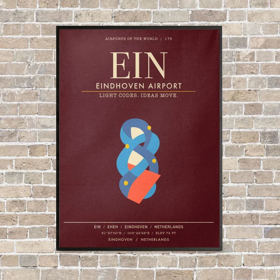 Eindhoven Airport EIN - Canvas Framed - Dark Red