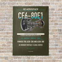Thumbnail for CF6-80E1 vertical canvas print - no frame - green army background