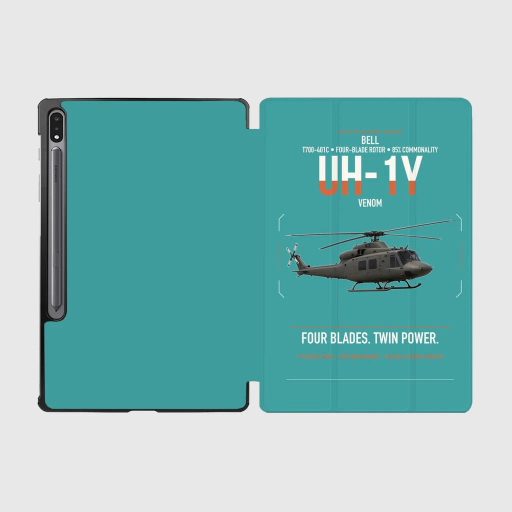 Bell UH-1Y Venom design on turquoise samsung tablet tablet case