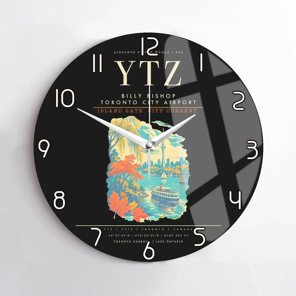 Billy Bishop Toronto City Airport YTZ Wall-Clock No-Frame - Black