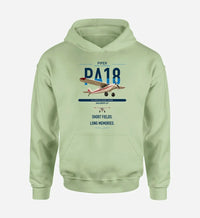 Thumbnail for Piper PA-18 Super Cub design on light green double-side hoodie, single-side print