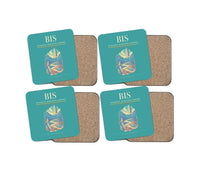 Thumbnail for Bismarck Municipal Airport BIS Coaster 4-Pieces-Set - Turquoise