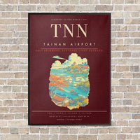 Thumbnail for Tainan Airport TNN - Canvas Framed - Dark Red