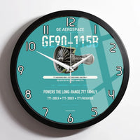 Thumbnail for GE90-115B design on turquoise framed wall clock