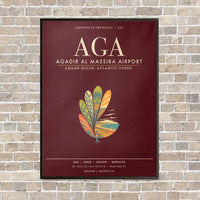 Thumbnail for Agadir Al Massira Airport AGA - Canvas Framed - Dark Red