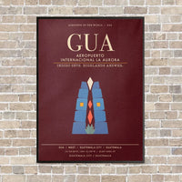 Thumbnail for Aeropuerto Internacional La Aurora GUA - Canvas Framed - Dark Red