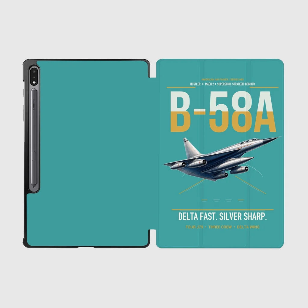 B-58A Hustler design on turquoise samsung tablet tablet case