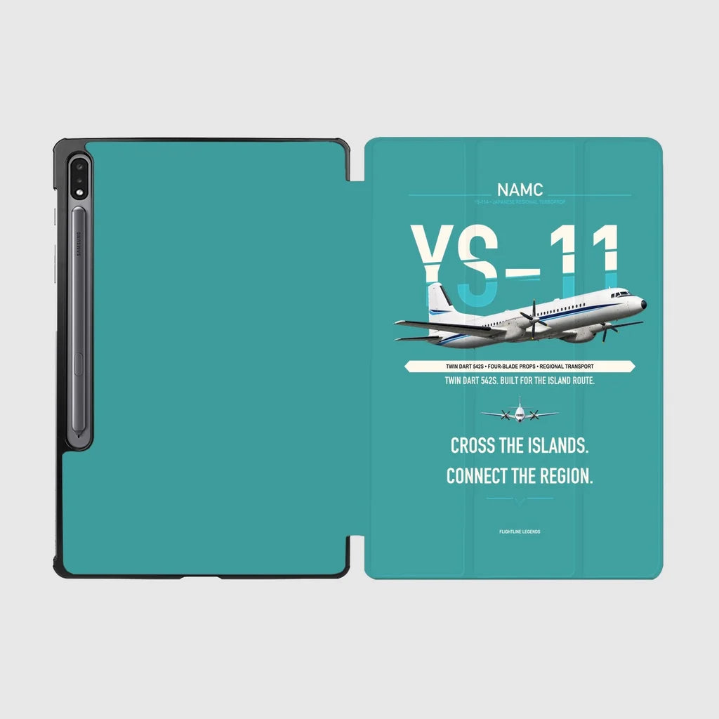 NAMC YS-11A design on turquoise samsung tablet tablet case