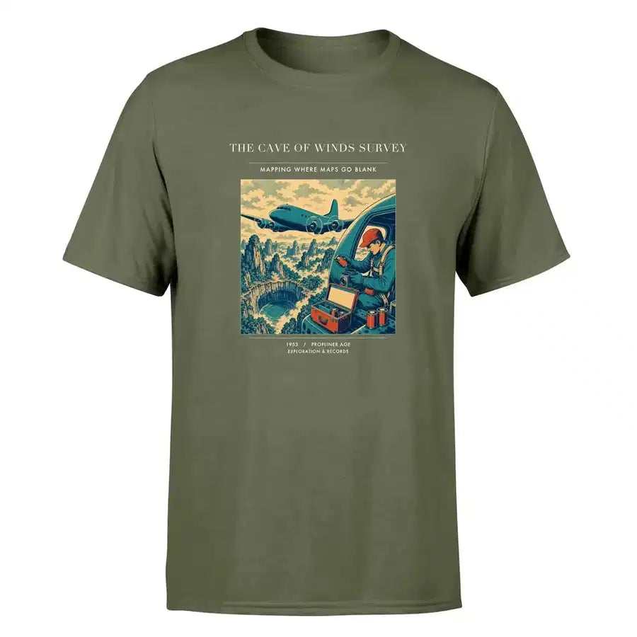 VINTAGE G4293 - The Cave Of Winds Survey - Premium T-Shirt design on greenarmy premium t shirt