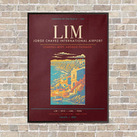 Thumbnail for Lima Jorge Chavez International Airport LIM - Canvas Framed - Dark Red