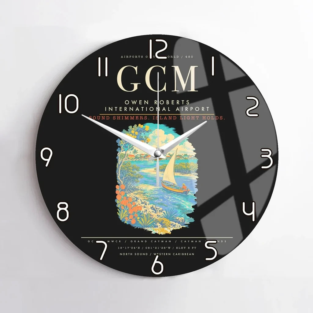 Owen Roberts International Airport GCM Wall-Clock No-Frame - Black