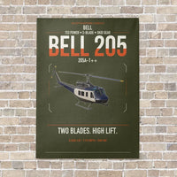 Thumbnail for Bell 205A-1++ vertical canvas print - no frame - green army background