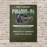 Thumbnail for PW4000-94 vertical canvas print - no frame - green army background