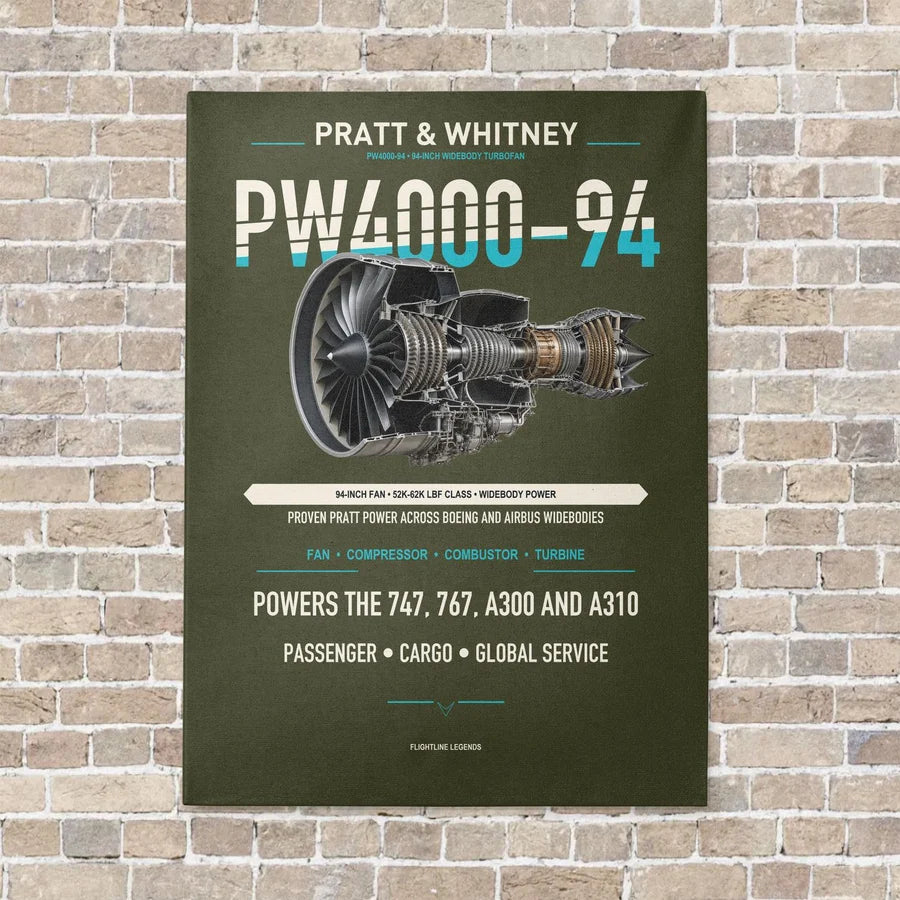 PW4000-94 vertical canvas print - no frame - green army background