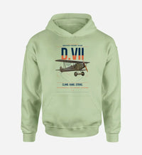 Thumbnail for Fokker D.VII design on light green double-side hoodie, single-side print