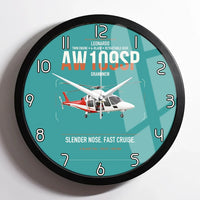 Thumbnail for Leonardo AW109SP GrandNew design on turquoise framed wall clock