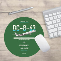 Thumbnail for Douglas DC-8-63 design on green round mouse pad