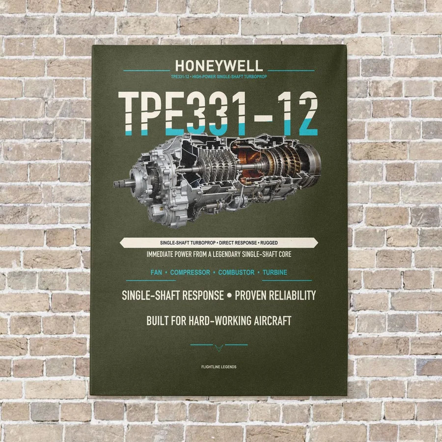 TPE331-12 vertical canvas print - no frame - green army background