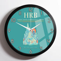 Thumbnail for Harbin Taiping International Airport (HRB) design on turquoise framed wall clock