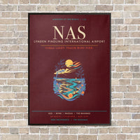 Thumbnail for Lynden Pindling International Airport Nassau NAS - Canvas Framed - Dark Red