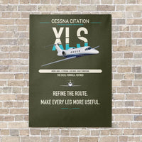 Thumbnail for Cessna Citation XLS vertical canvas print - no frame - green army background