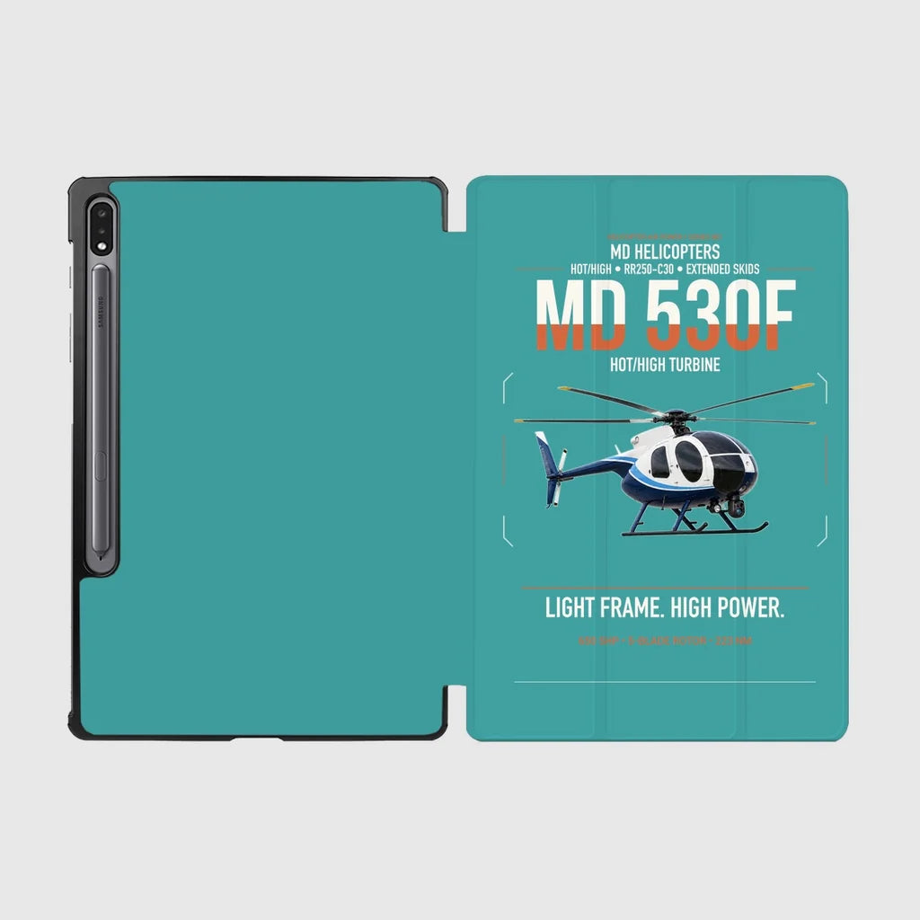 MD Helicopters MD 530F design on turquoise samsung tablet tablet case
