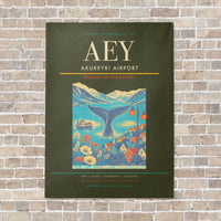 Thumbnail for Akureyri Airport AEY - Canvas No Frame - Green Army