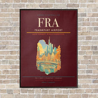 Thumbnail for Frankfurt Airport FRA - Canvas Framed - Dark Red