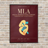 Thumbnail for Malta International Airport MLA - Canvas Framed - Dark Red