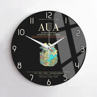 Thumbnail for Queen Beatrix International Airport AUA Wall-Clock No-Frame - Black
