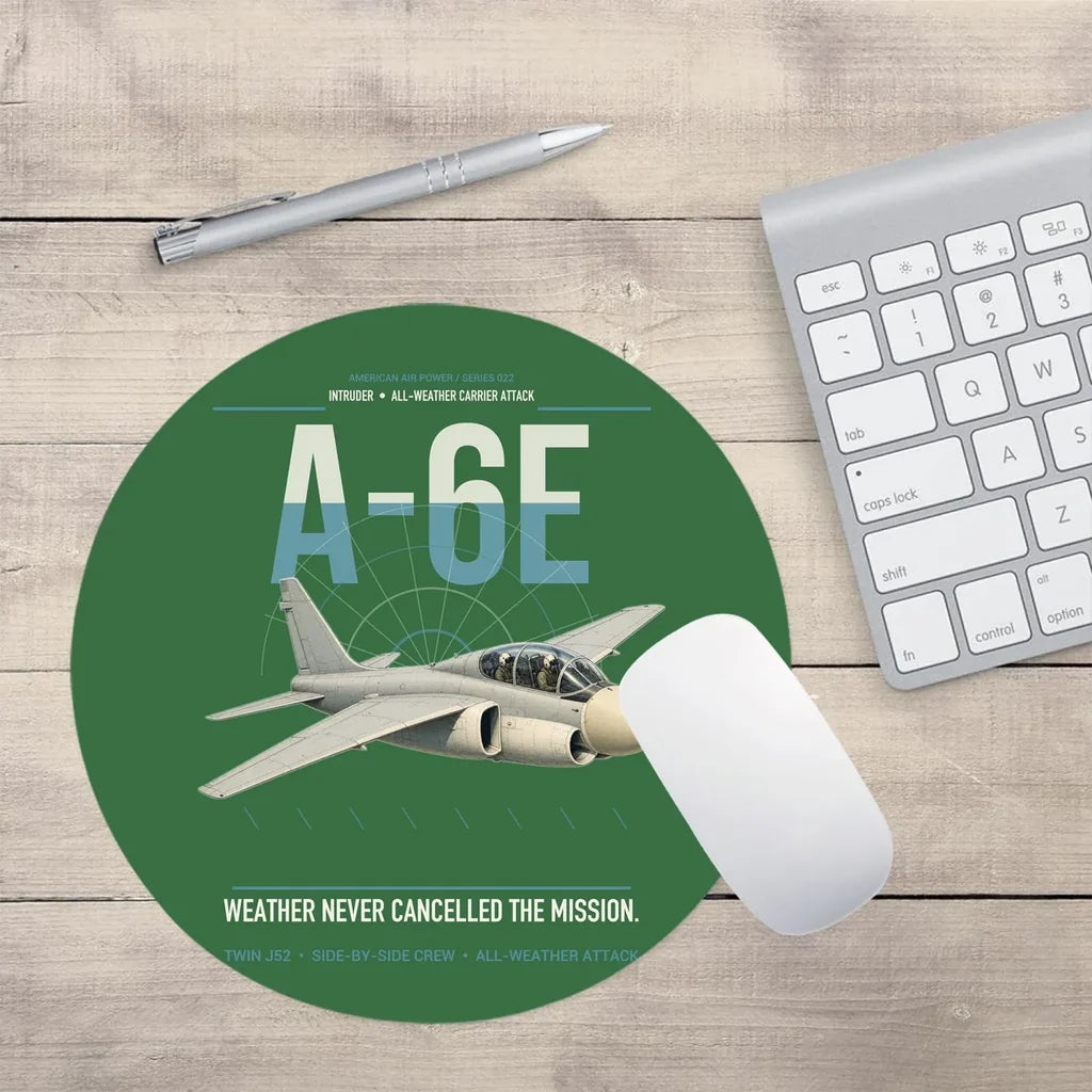A-6E Intruder design on green round mouse pad
