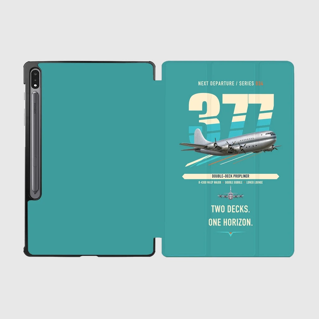 Boeing 377 Stratocruiser design on turquoise samsung tablet tablet case