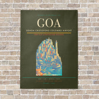 Thumbnail for Genoa Cristoforo Colombo Airport GOA vertical canvas print - no frame - green army background