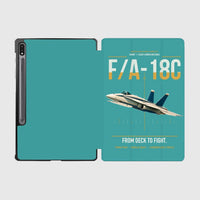 Thumbnail for F-A-18C Hornet design on turquoise samsung tablet tablet case