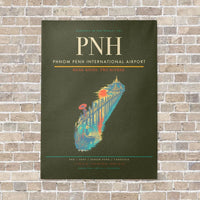 Thumbnail for Phnom Penh International Airport PNH vertical canvas print - no frame - green army background