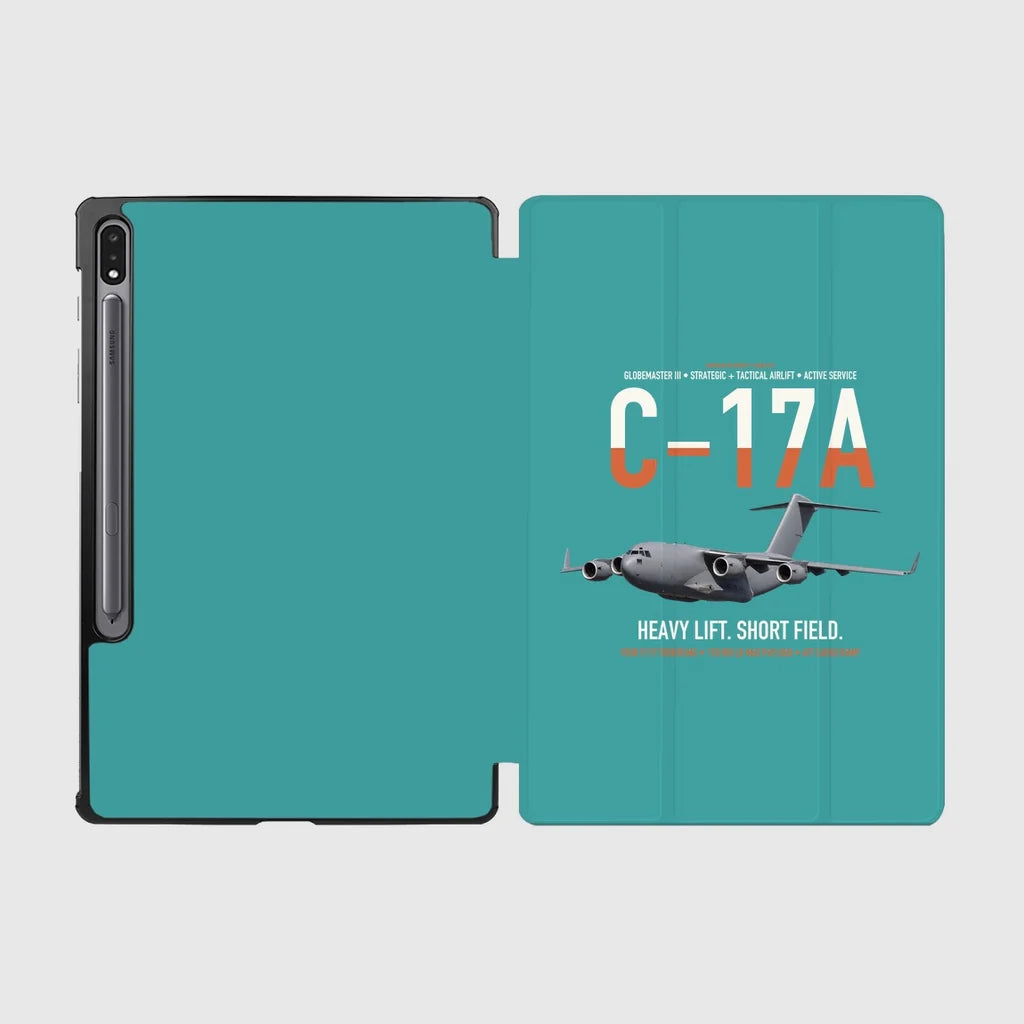 C-17A Globemaster III design on turquoise samsung tablet tablet case