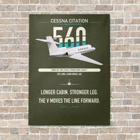 Thumbnail for Cessna Citation 560 - Citation V vertical canvas print - no frame - green army background