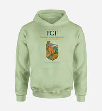 Thumbnail for Perpignan–Rivesaltes Airport (PGF) design on light green hoodie single-side print