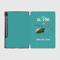 Thumbnail for Bell H-13G Sioux design on turquoise samsung tablet tablet case