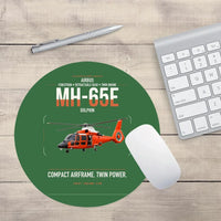 Thumbnail for Airbus MH-65E Dolphin design on green round mouse pad