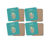 Thumbnail for Dr. Babasaheb Ambedkar International Airport (NAG) design on turquoise 4 pieces set coaster