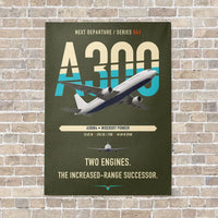 Thumbnail for Airbus A300B4 vertical canvas print - no frame - green army background