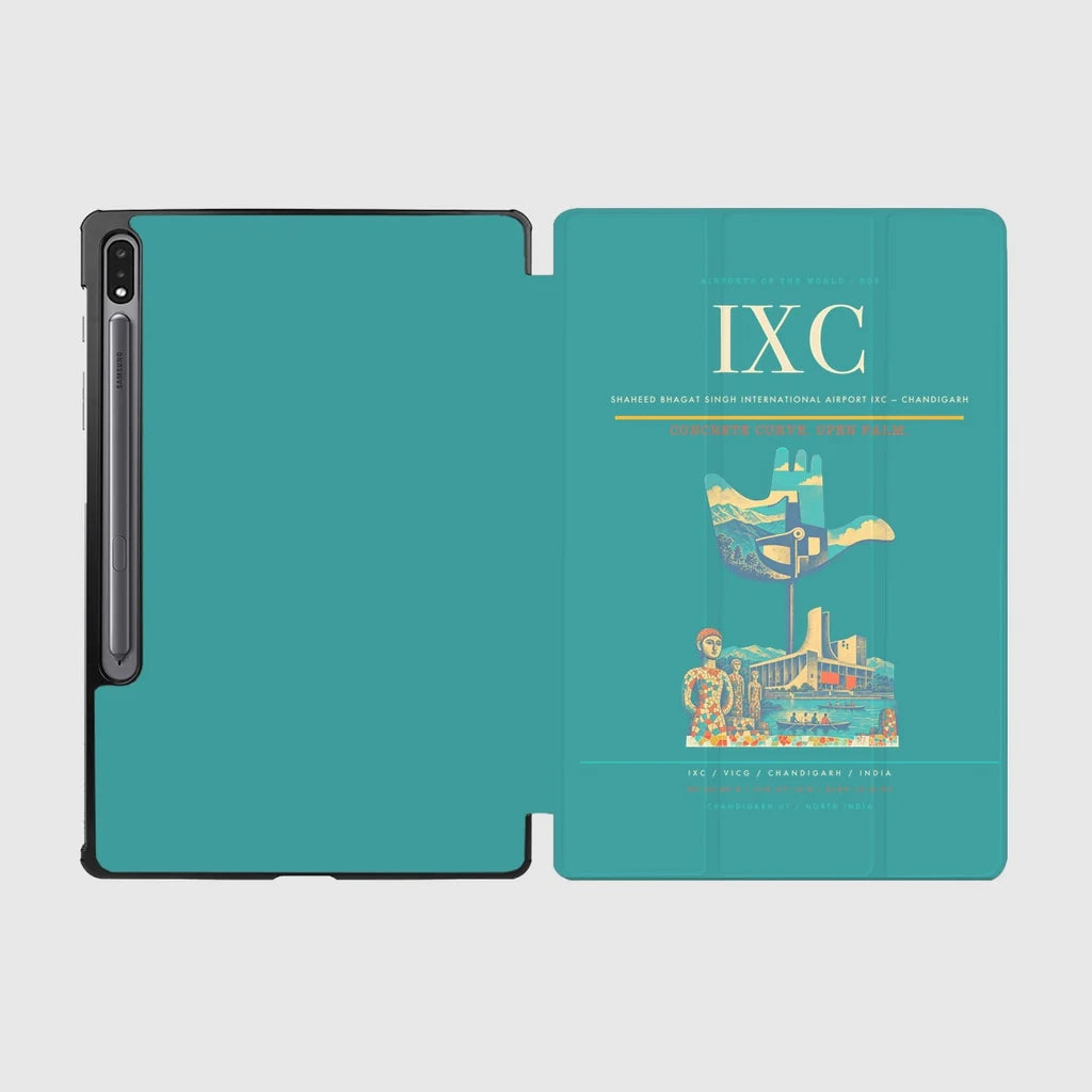 Shaheed Bhagat Singh International Airport (IXC) design on turquoise samsung tablet tablet case