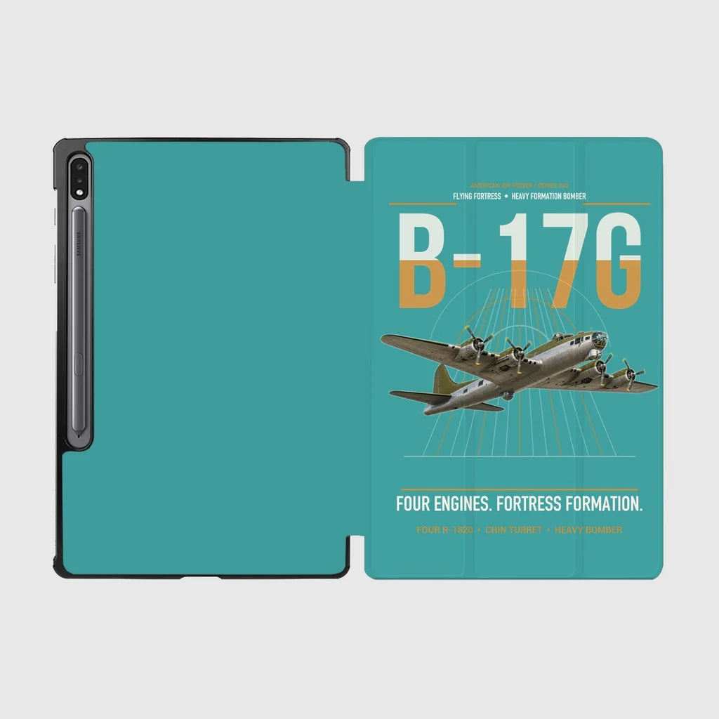 B-17G Flying Fortress design on turquoise samsung tablet tablet case