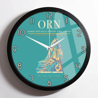 Thumbnail for Ahmed Ben Bella Airport (ORN) design on turquoise framed wall clock