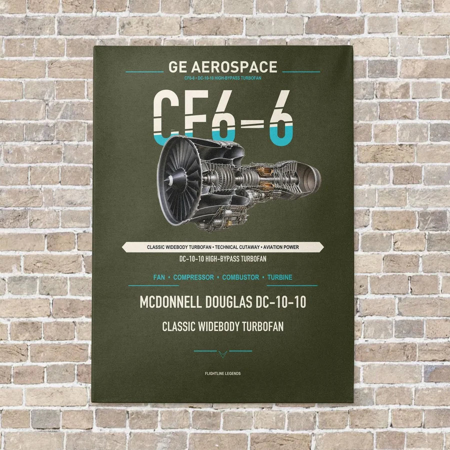 CF6-6 vertical canvas print - no frame - green army background
